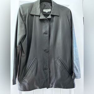 Custom made black leather jacket